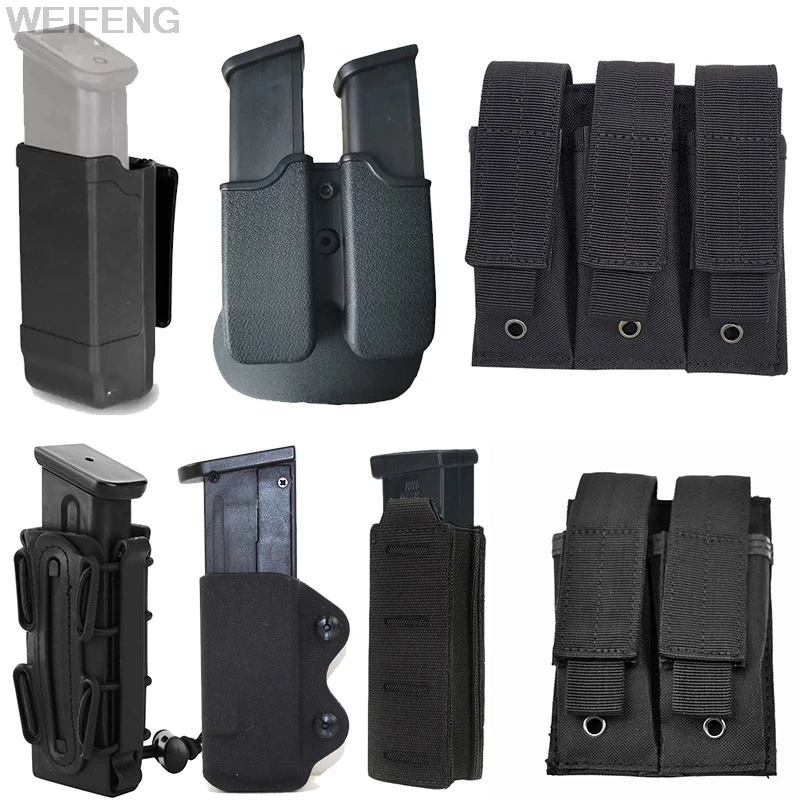 

Tactical Universal 9mm Magazine Pouch Holster Pistol 9mm .40 Mag Case Belt Clip for Glock 17 19 Beretta M9 Hunting Mag Holster