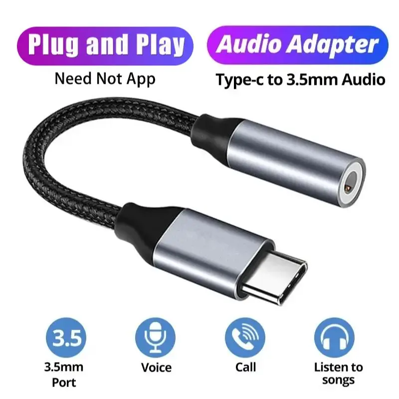 USB C to 3.5mm Audio Adapter for iPhone and Android