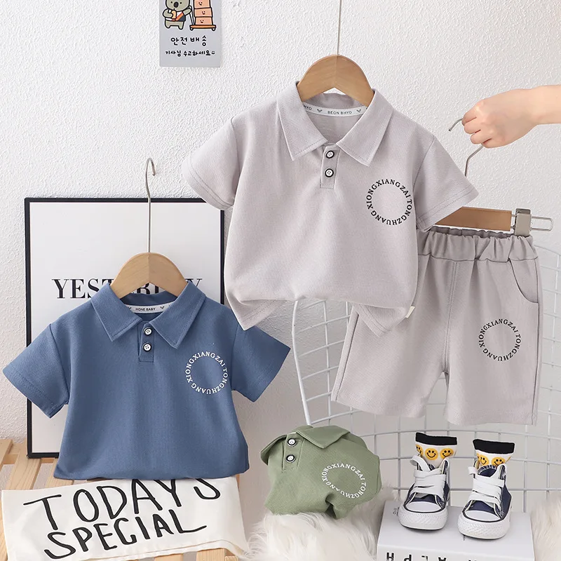 

Boys Clothes Sets Summer 2024 Children Cotton Polo T-shirts Shorts 2pcs Tracksuits For Baby Jogging Suit Kids Sports Outfits 5Y