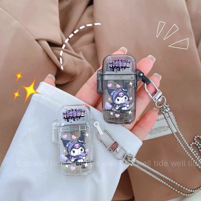 Hello Kitty Sanrioed Lighter Necklace Creative Igniter Kuromi My Melody Anime Cartoon Windproof Red Flame Lighter Fast Delivery 5