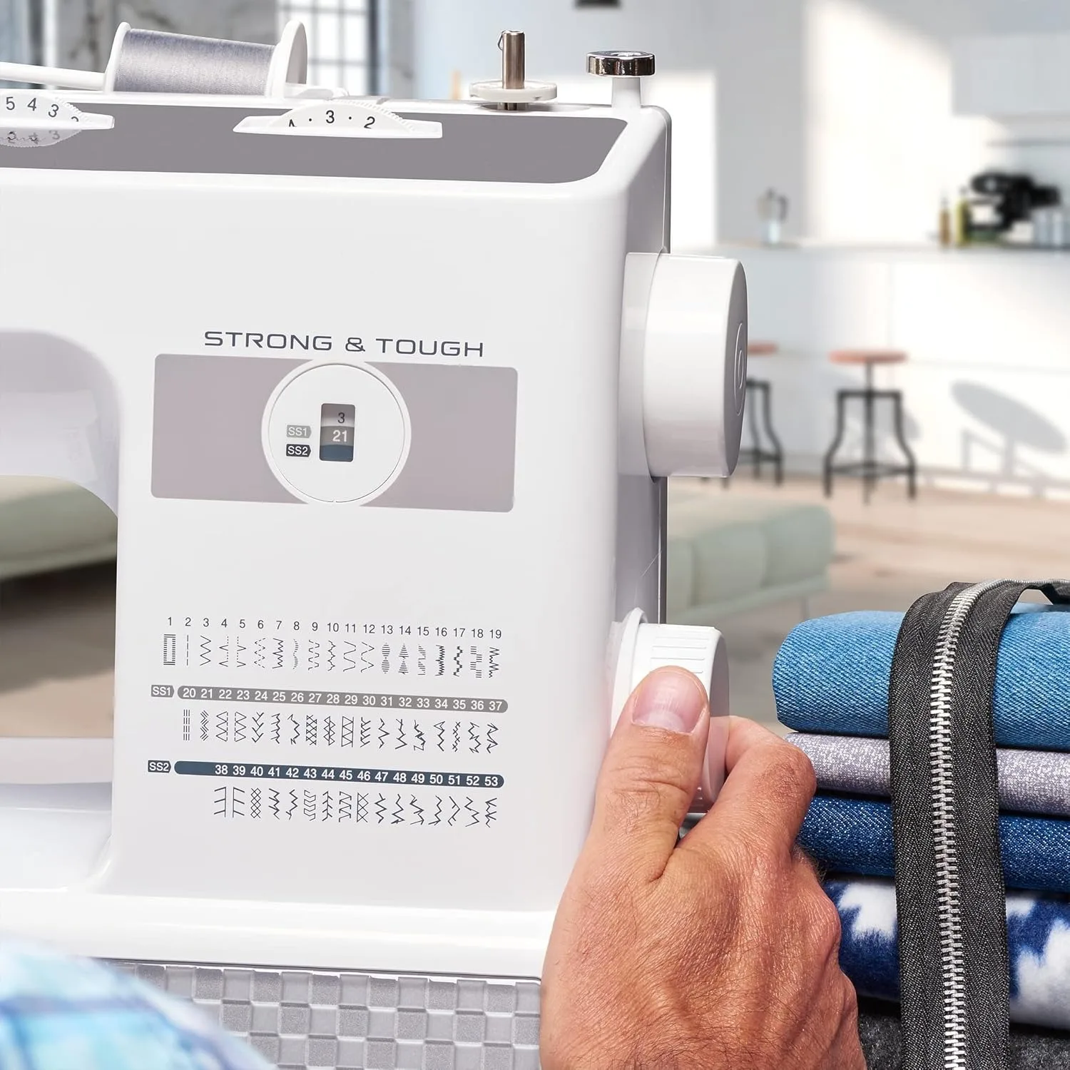 ST531HD Strong & Tough 53 Stitch Sewing Machine with Finger Guard 16x8x12 4