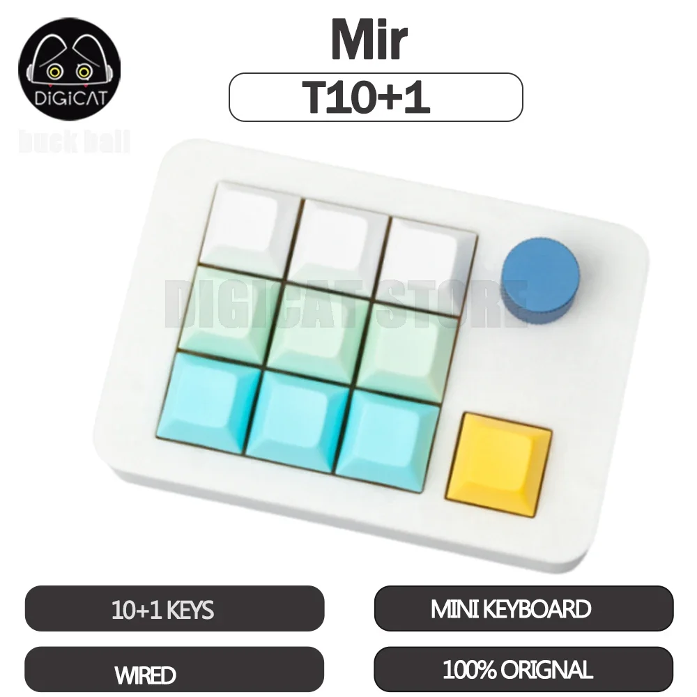 

Mir T10+1 Numeric Keypad Wired Mini 10+1 Keys Keyboards Customized Aluminum Alloy Knob Gaming Keyboards For Office Keypad Gifts