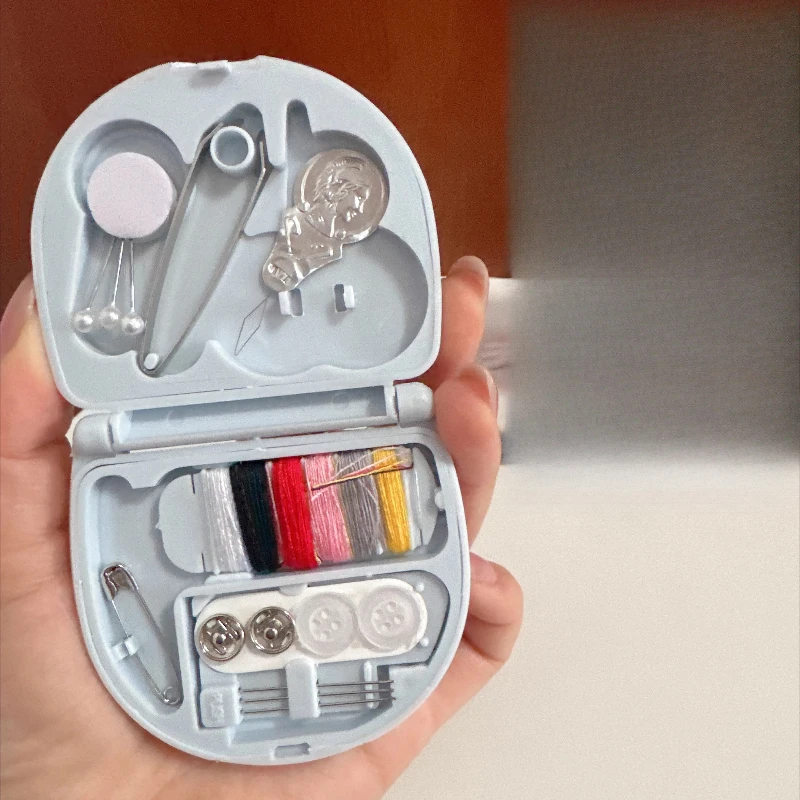ABS Nordic Style Mini Portable Sewing Kit Pocket Size Travel Sewing Set with Essential Tools Scissor Thread Needles Buttons