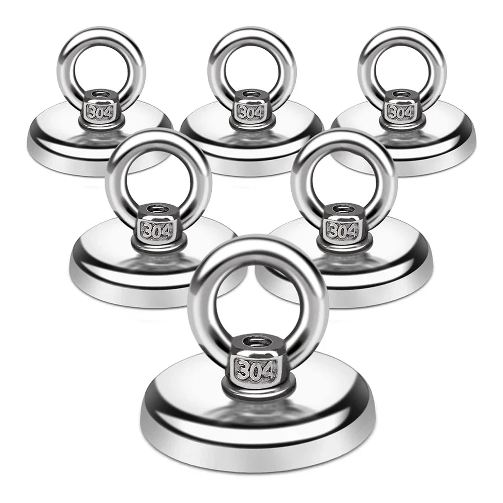 Super Strong Neodymium Magnets N52 Iman Ima Magnetic Fishing Magneat with Countersunk Hole Eyebolt For Salvage Fishing Magnet neodymium magnets fishing magnets