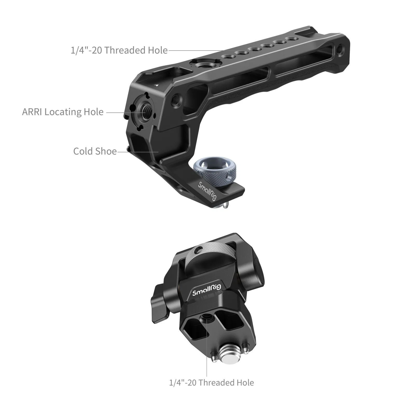SmallRig Top Handle with Monitor Support Kit (Compatible with ARRI 3/8''-16 Screw) for Monitors Camera Cage Video Light -5323