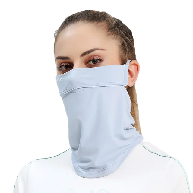 Ice Silk Sunscreen Mask Women Summer Anti-UV Quick-drying Face Cover Scarf Breathable Lady Neck Protection Hanging Ear headband 5
