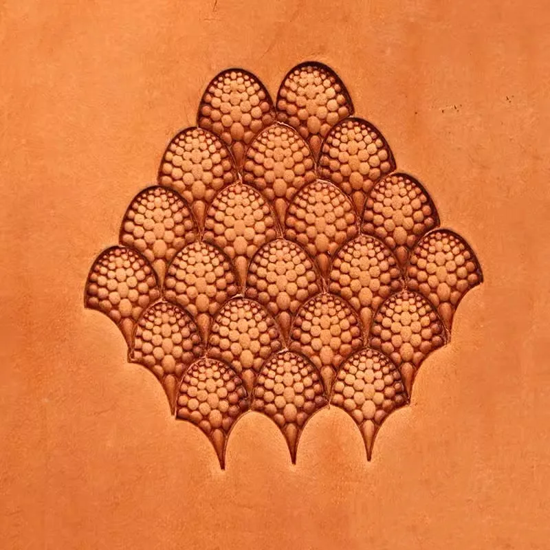 E803 Dragon Scale Leather Embossing Tool-304 Stainless Steel Professional Stamping/Carving For Leathercraft (Scale Pattern)