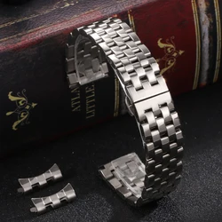 High Quality Solid Stainless Steel Curved End Watchband - 22mm (Silver)
