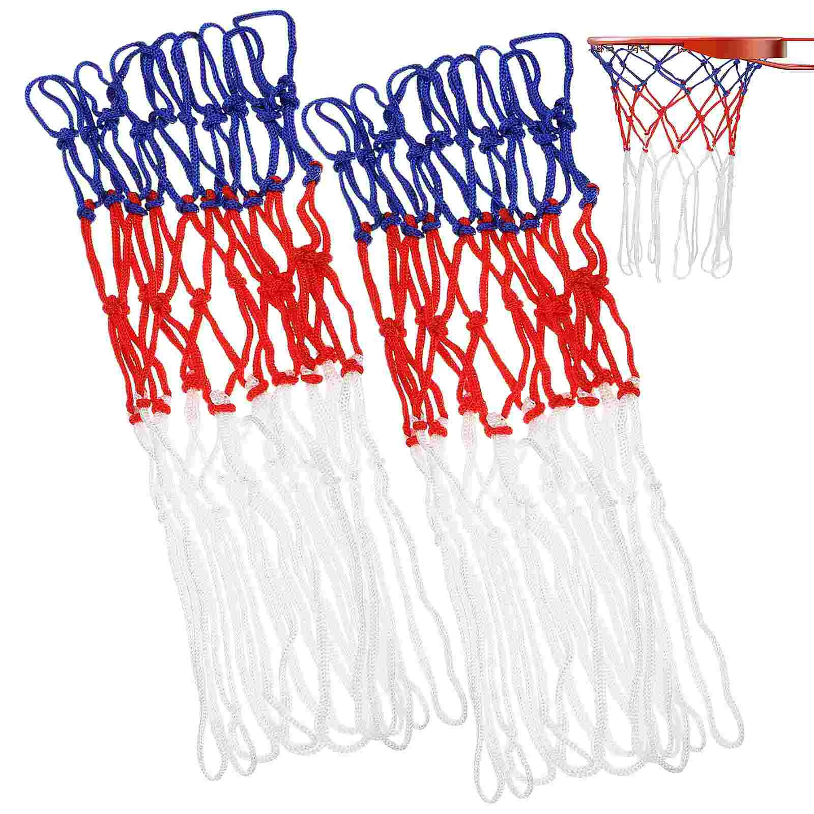 

2 Pcs Basketball Net Daily Practice Car Red Heavy Duty Woven Nylon Thick Supplies Indoor