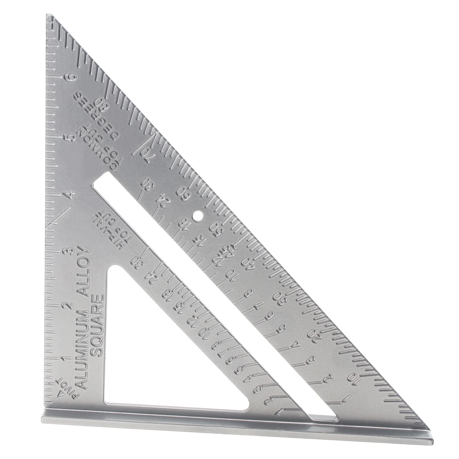 7 Inch Aluminium Alloy Metal Right Angle Triangle Ruler with 0.1 Accuracy and 1 Scale Value for Industrial Measuring Tool
