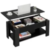 Modern 39in Lift Top Coffee Table with Hidden Compartment & Storage for Livingroom, Black 1