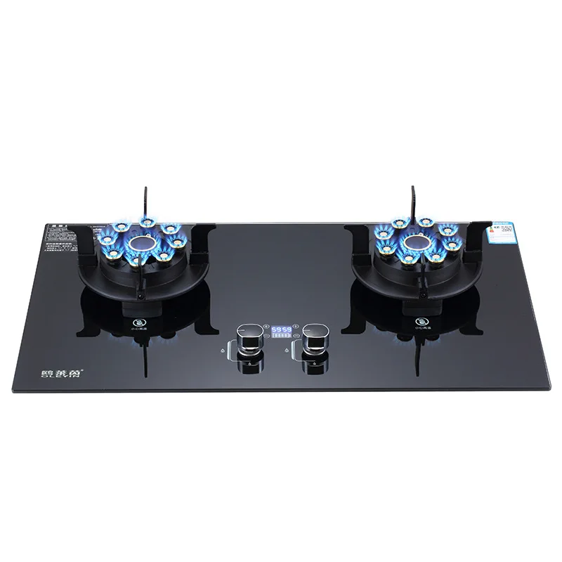 Flip Embedded Fierce Fire Stove Household Gas Burner Stove for Kitchen Cooktop Upgrade Timing Kitchen Gas Cooker Energy-saving 2