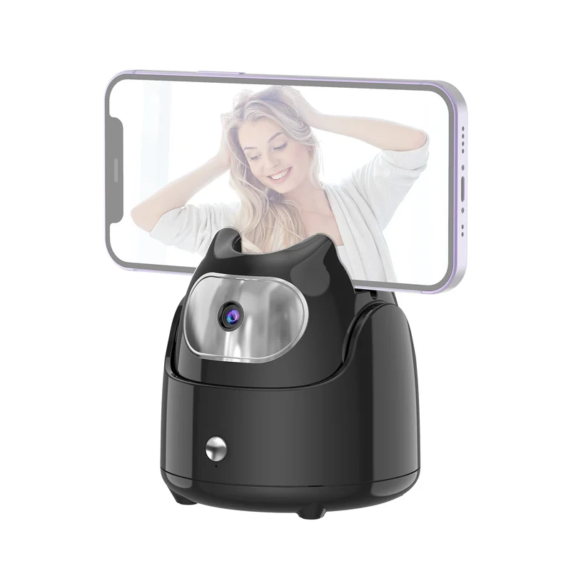 AI Auto Face Tracking Gimbal Desktop Selfie Stabilisator Für Telefon Roboter Kameramann 360 ° Rotation Keine APP Erforderlich Für Vlog Live_voghion.com