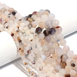 Natural Stone Round Tiger Eye Crystal Turquoise Beads for DIY Crafts and Ornament Making (Black White Agate)