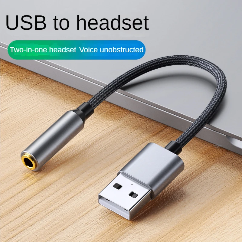 Sound Card Audio Interface US03 USB Sound Card USB To 3.5mm Audio Earphone Adapter External Sound Card 7.1 Audio For Mic Headphone Computer PC
