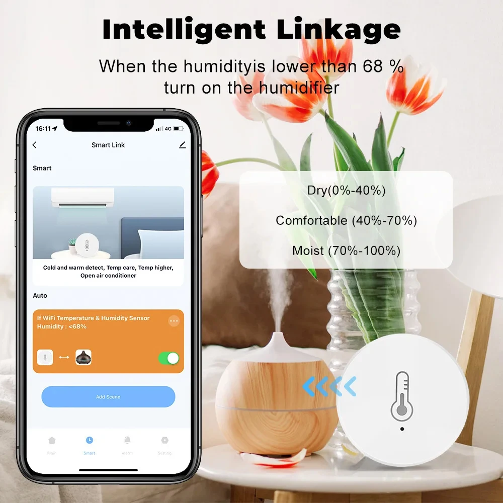 Tuya Zigbee 3.0 Temperature Humidity Sensor Remote Monitor By Smart Life App Battery Powered Works With 2mqtt Alexa Google Home temperature humidity sensor