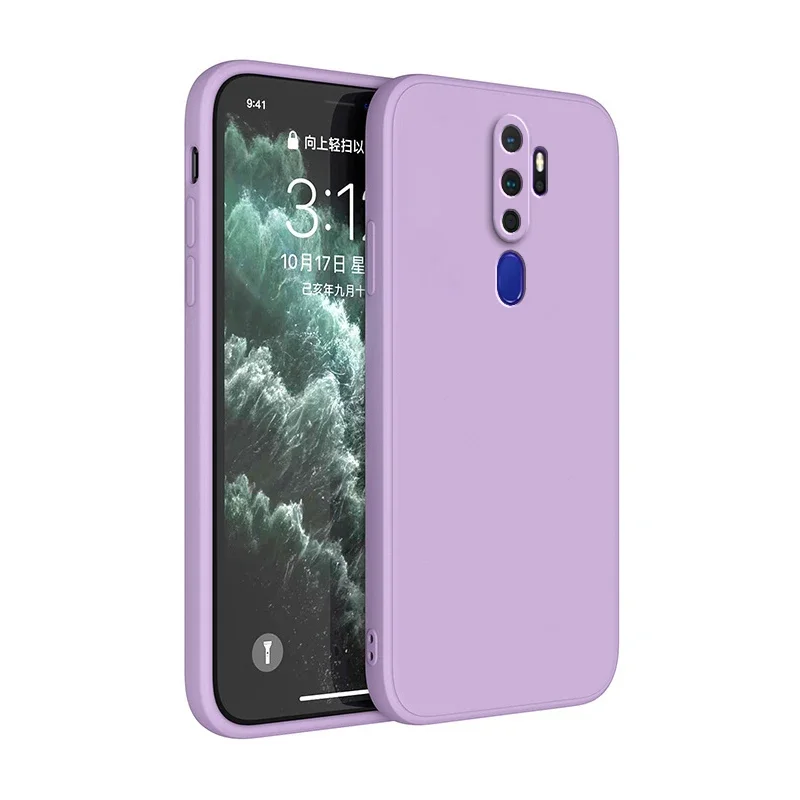 Luxury Liquid Silicone Soft Case with Camera Lens Protection - Square Thin Classic Cover s