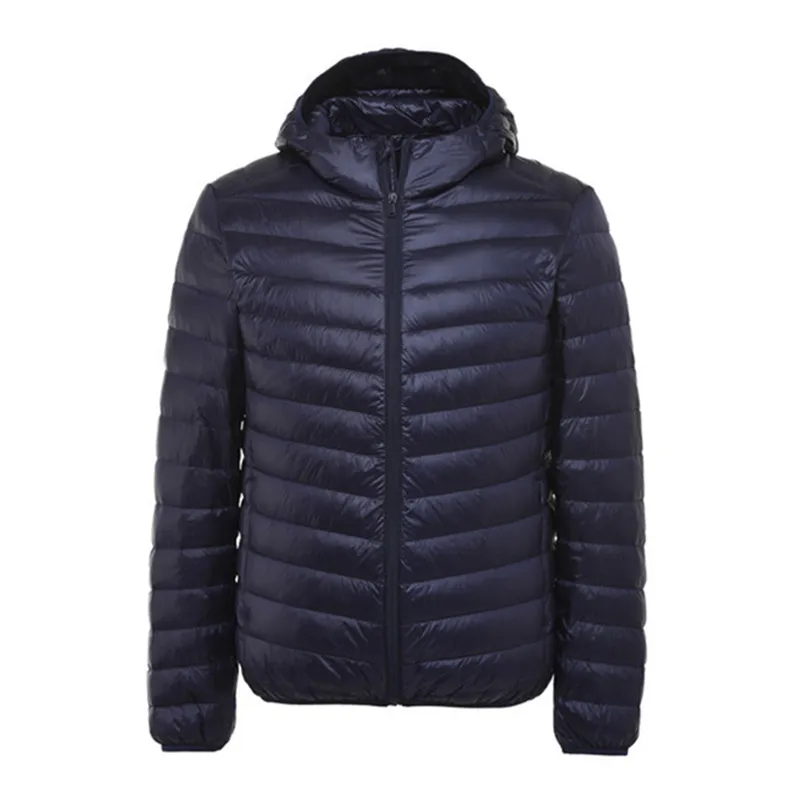 Down Jacket Mens Jacket New Fashion Boutique Solid Color Warm Mens Casual Hooded White Duck Down Jacket Thin and Light Men's Down Coats
