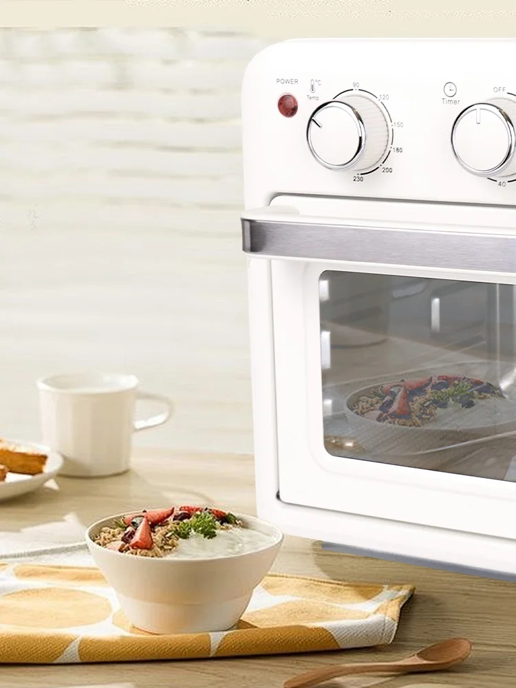 Household Mini Oven 1200W Multifunctional Intelligent Timing Temperature Control Visible Air Fryer Electric Oven Oilless Cooker 6