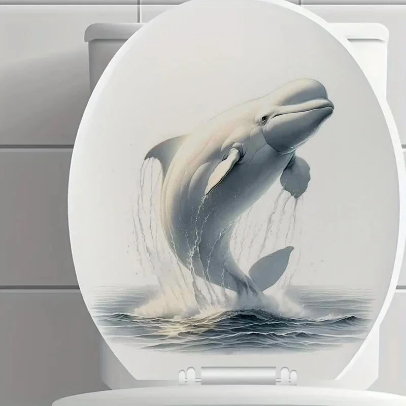 90627# Beluga Whale Wall Decal Reusable Sticker for Living Room Aesthetic Room Decoration Easy to Beautify Your Home
