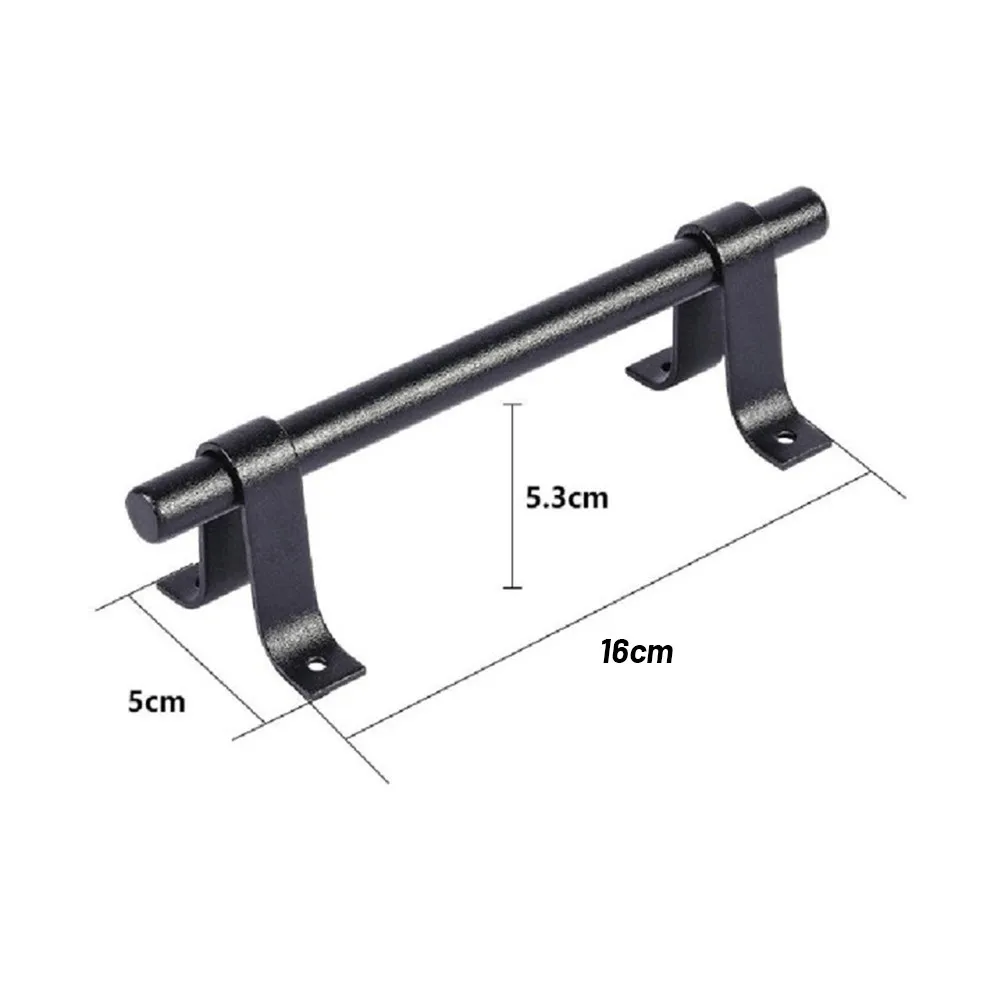 Home Door Handle Household Black Carbon Steel Barn Pull Old Vintage Hardware 19.5cm Security Safety Practical Useful