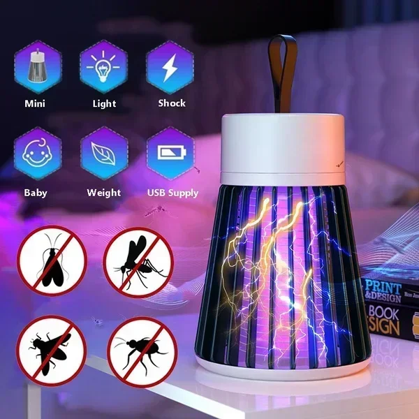 Lampada Anti-zanzare Voltman Con Presa USB E Altoparlante Bluetooth – Elettrocuzione, IPX4, Autonomia 12-14h, Area 30 M²
