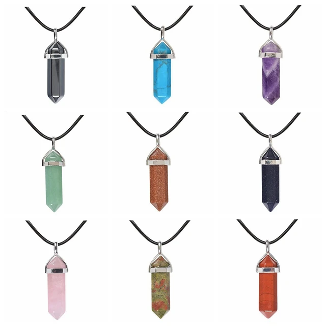 JOYA GIFT Hexagonal Pointed Reiki Chakra Stone Pendant Necklace: A Stunning Accessory to Brighten Up Your Look