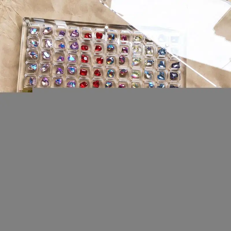 

Acrylic Magnetic Seashell Display Box Clear Acrylic Diamond Gemstone Jewelry Storage Display Organizer Box Nail Art Decoration
