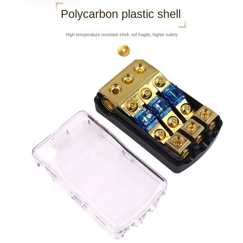 Car Audio Power Splitter Fuse Holder Stereo AFS Style Retrofit Fuse Adapter Junction Box 60A Blade Distribution Block