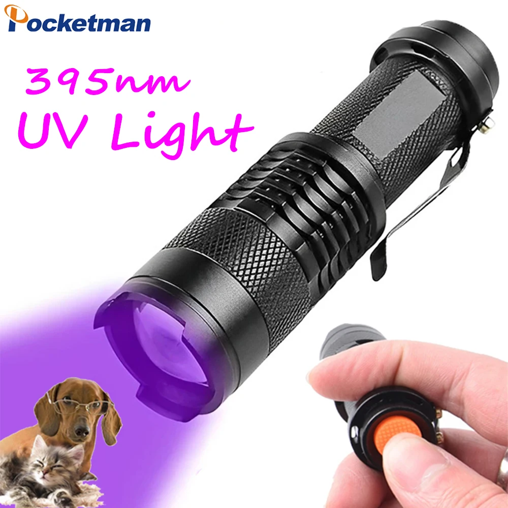 

UV Flashlight 395nm Black Light Flashlight Zoomable Ultraviolet Torch UV Light Detector for Pet Urine Stain Scorpion
