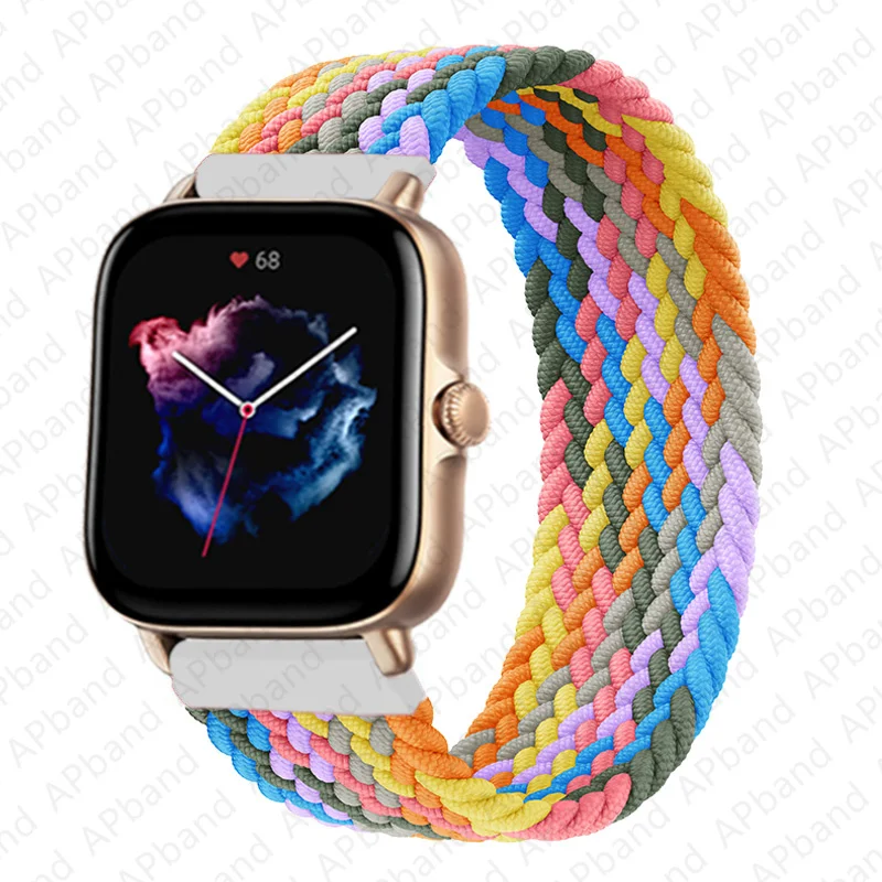 Braided Solo Loop Sport Strap for Smartwatch - 22mm Replaceable Bracelet Strap