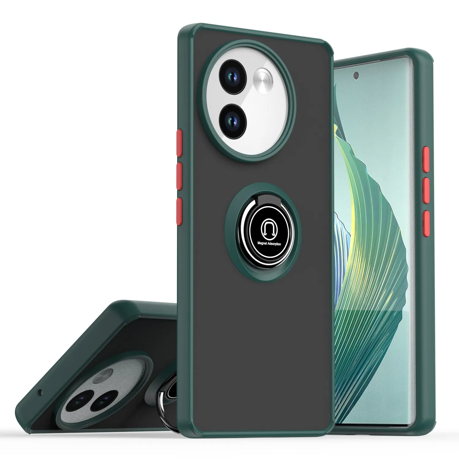 Armor Matte Case with Ring Magnetic Holder Stand - Shockproof and Stylish Protective Cover