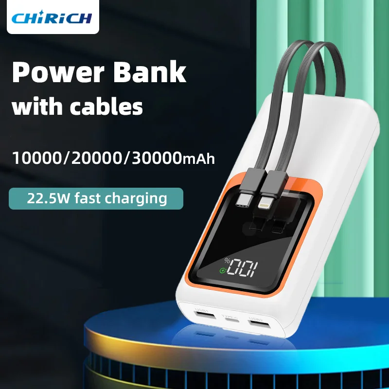 30000mAh Power Bank Station Portable 22.5W Fast Charger Large Capacity 20000mAh Powerbank External Battery for iPhone Xiaomi
