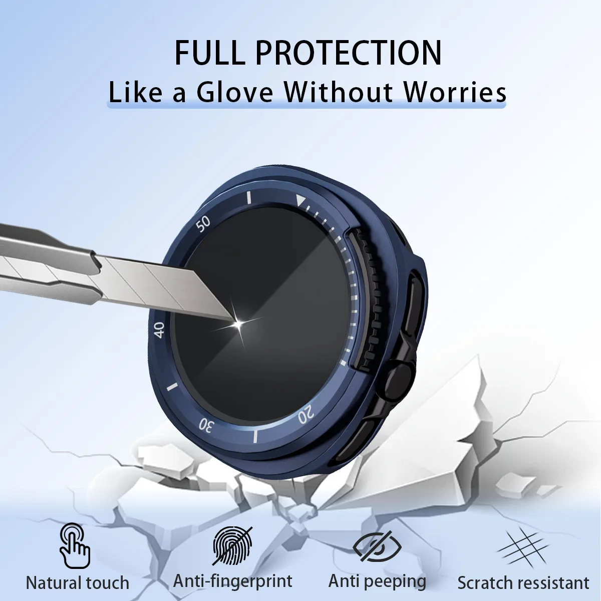 Classic 46mm Watch Case with Peep-Proof Film & Scratch-Resistant Protection