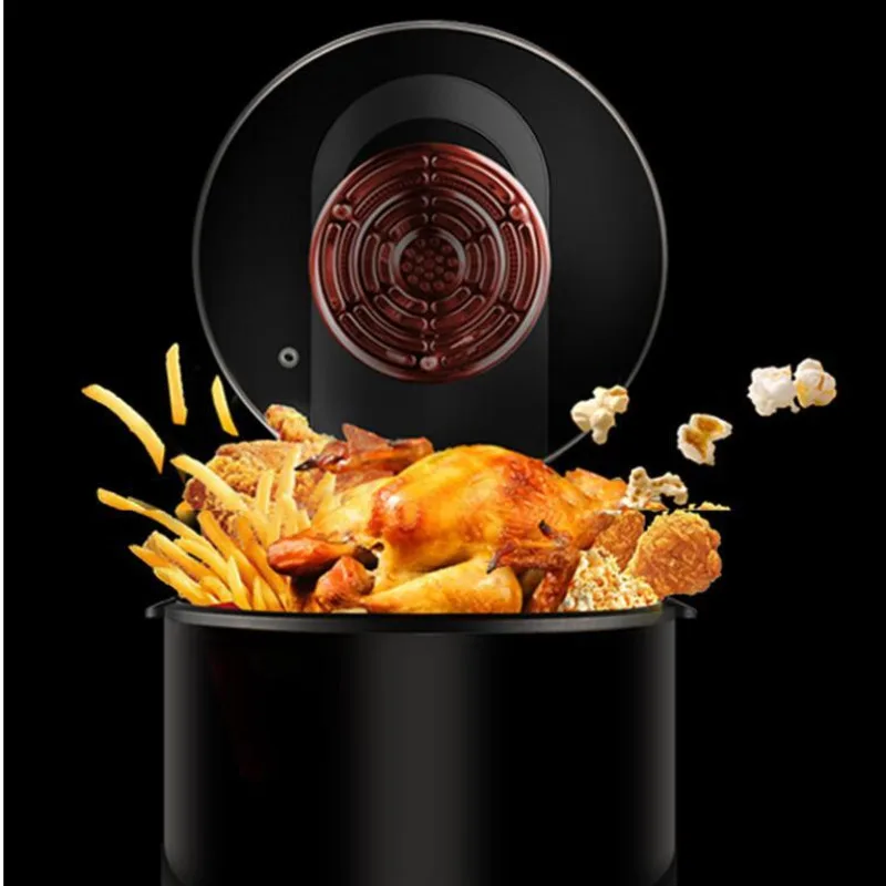 Household Multi-function Air Fryer Intelligent Barbecue Automatic Rotation Large Capacity Electric Fryer 8L Airayer