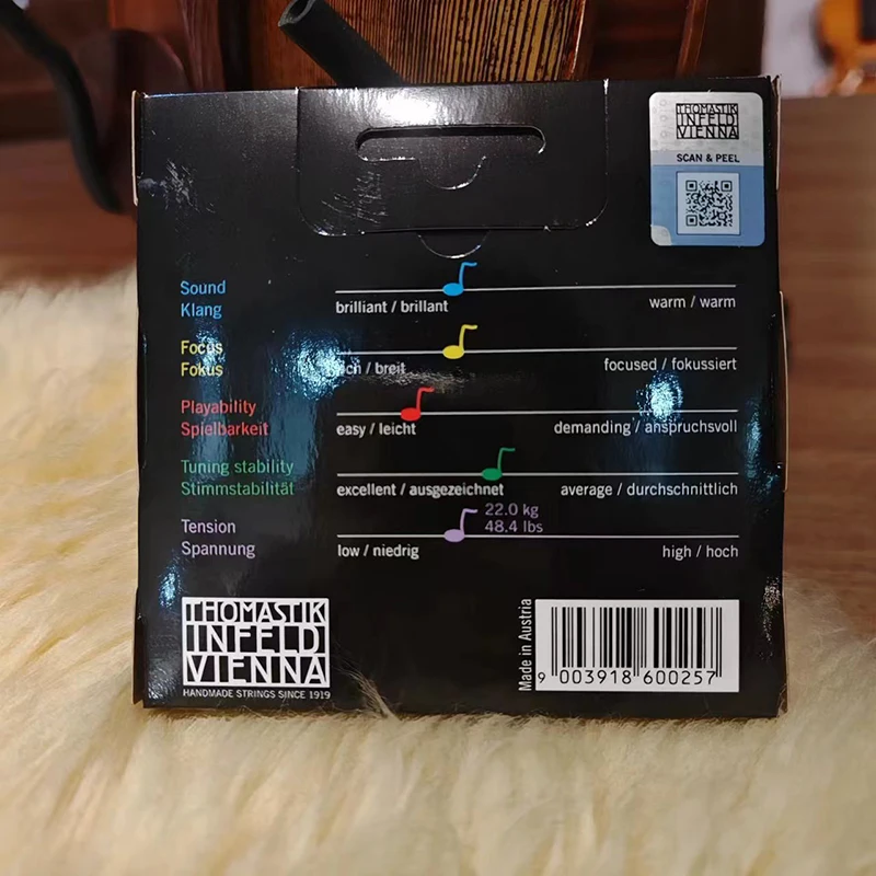 Thomastik-Infeld DOMINANT Violin Strings Set 135B/135 E-A-D-G 4 Strings 4/4-1/4 Size Synthetic Core Medium Tension Ball End