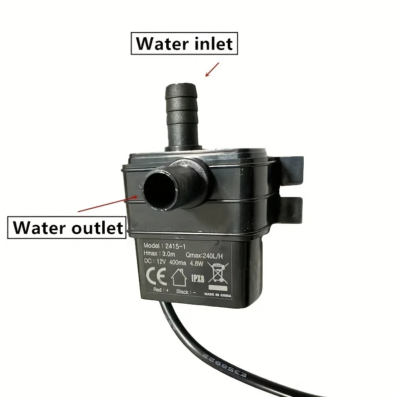 워터 펌프 12v 풀 펌프 5V USB 플러그 4.8W 240L/H 수족관 rockery 분수 pums 전원 공급 장치 3A에 적합한 애완 동물 워터 펌프