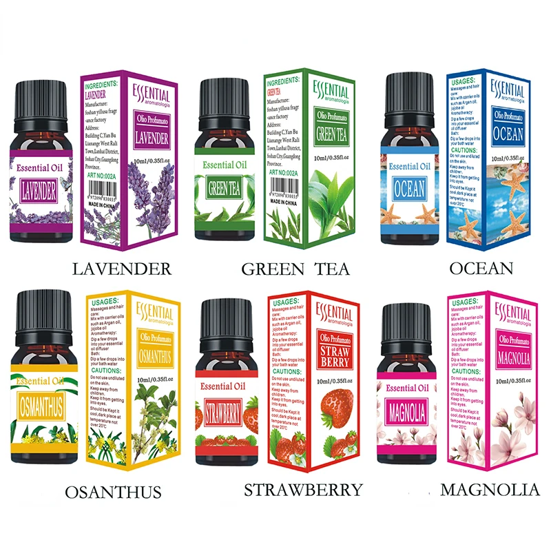 Pure Herbal Essential Oils 10ml Water-solubility Aromatherapy for Diffusers Lamp Rose Lavender Massage Relax Fragrance Oil