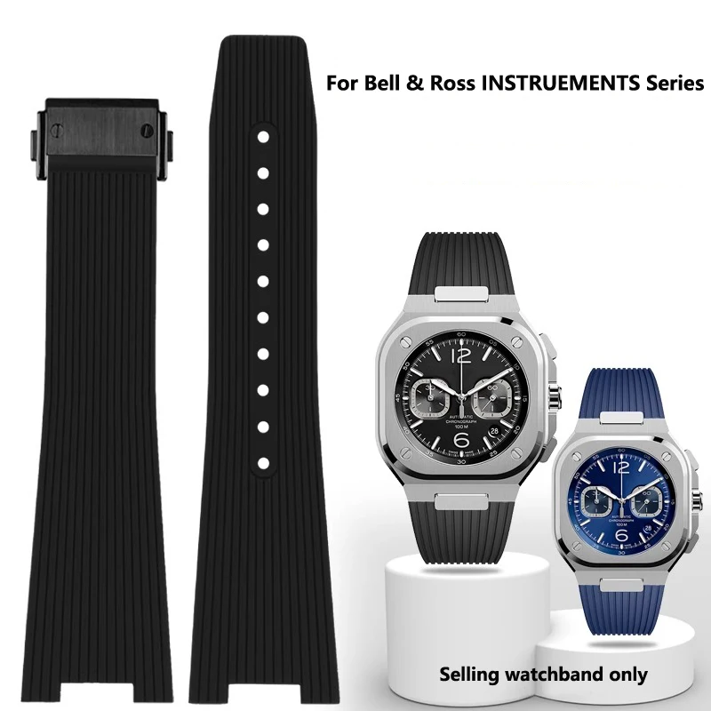 Cinturino In Silicone Di Alta Qualità Per Bell & Ross Instruments Series Brx5R Br05 Br-05 Bracciale In Gomma Br Cintura Per Orologio Sportivo