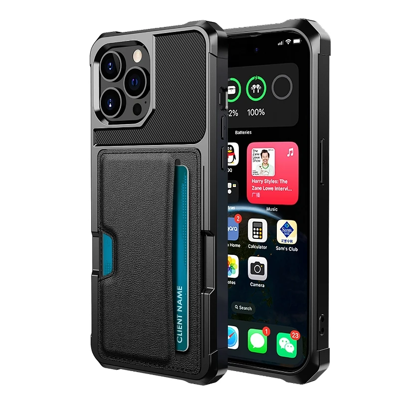 

Back Card Slots Phone Case For iPhone 15 Plus 14 13 12 Mini 11 Pro Max XR X XS Max 6 7 8 Plus Mobile Phone Protective Cover