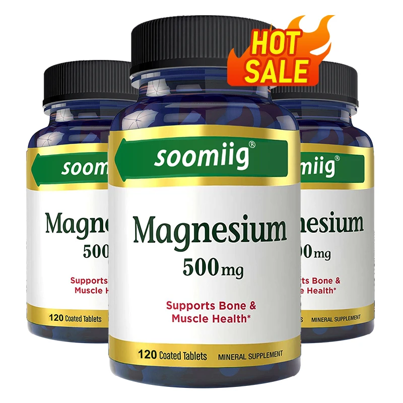 

Soomiig Magnesium 500 Mg Capsules Support Nervous System Health, Muscle Health, Non-GMO