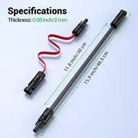 JMUYTOP – câble d'extension pour panneau solaire plat, 12/10 AWG 4/6 mm2, connecteurs étanches pour camping-car, photovoltaïque, maison, balcon, fil traversant 2