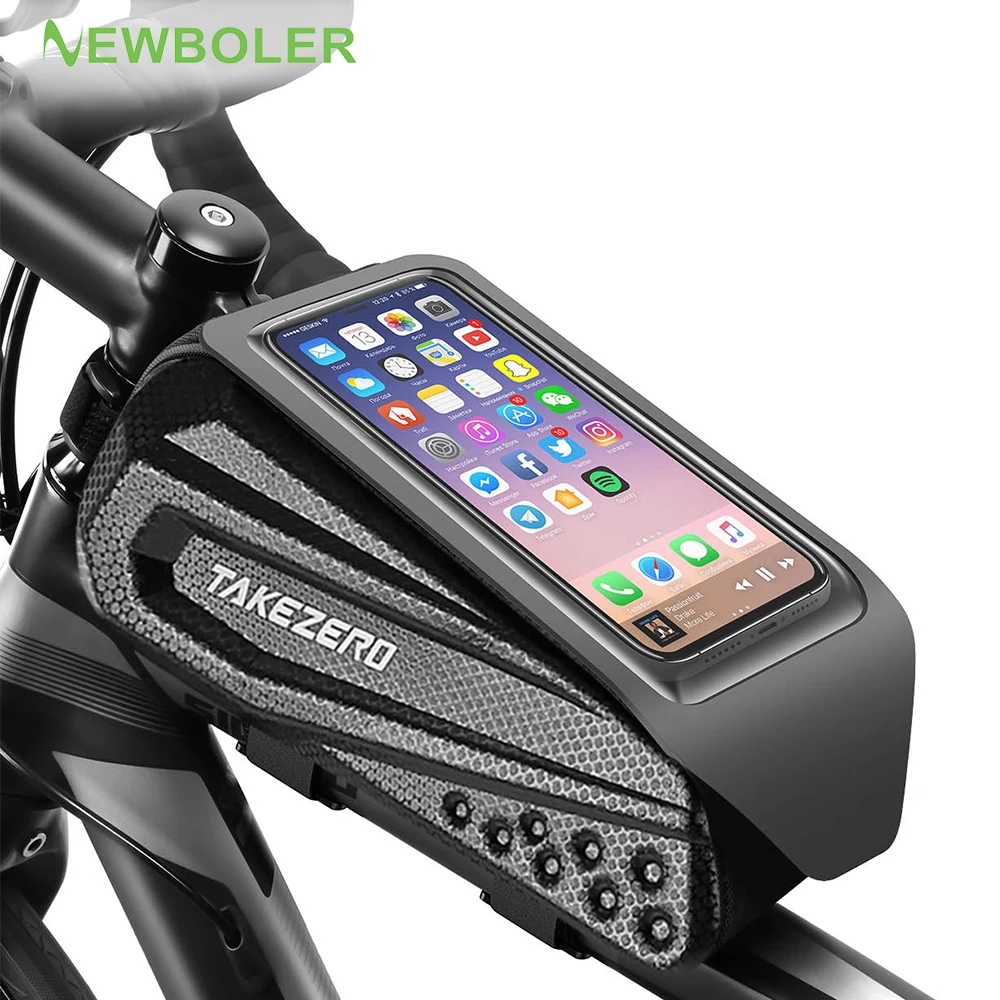 NEWBOLER Bicycle Bag Waterproof Touch Screen Cycling Bag Top Front