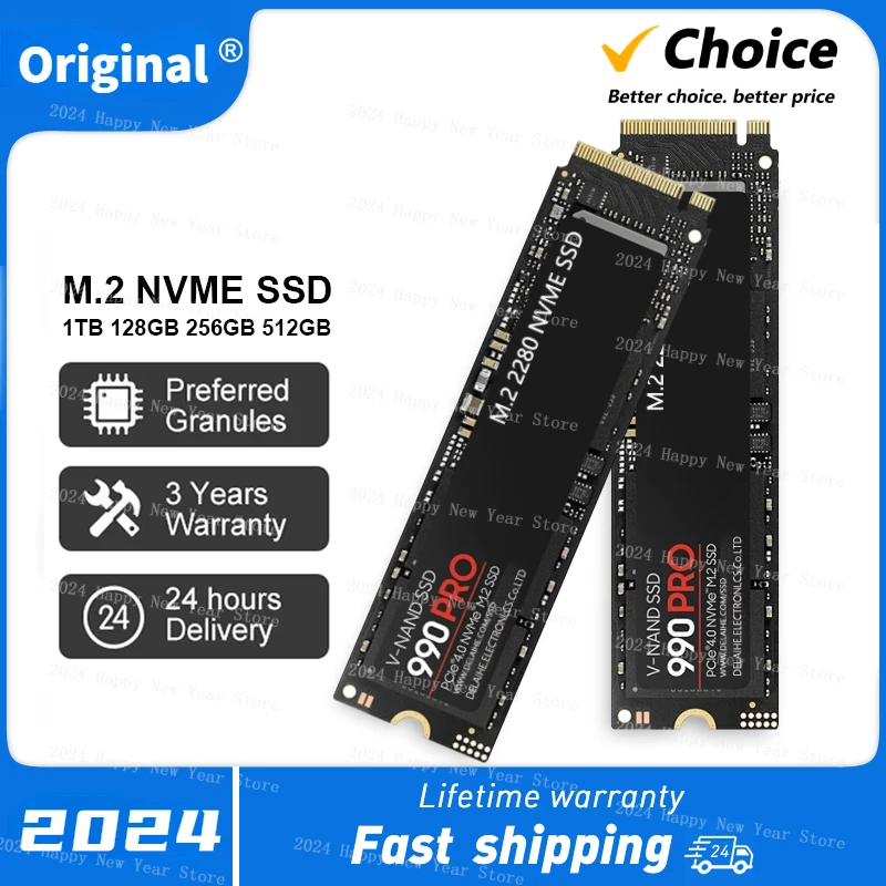 

2024 1080 PRO 8TB 4TB SSD M2 NVME 500GB Internal Solid State Drive 2TB Hdd Hard Disk 990 PRO M.2 1TB for Laptop Computer PS5