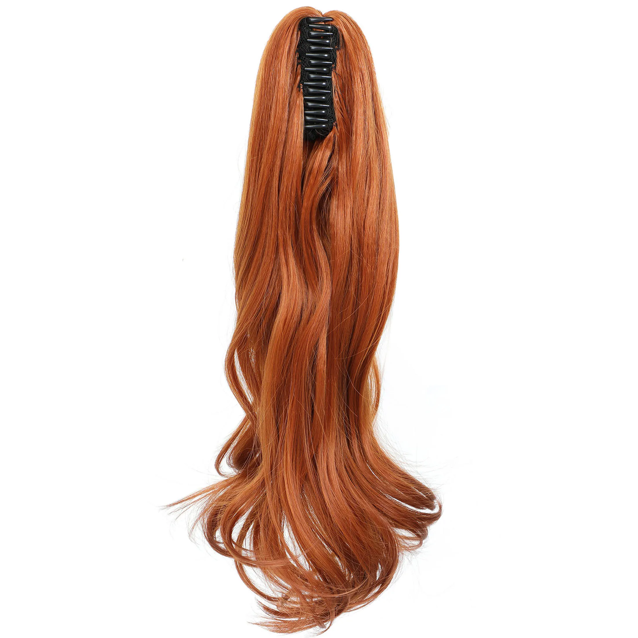 20inch Ponytail Extension Claw Curly Wavy Clip in Hairpiece Ponytail Hair Extensions Orange Long Pony Tail Synthetic for Women
