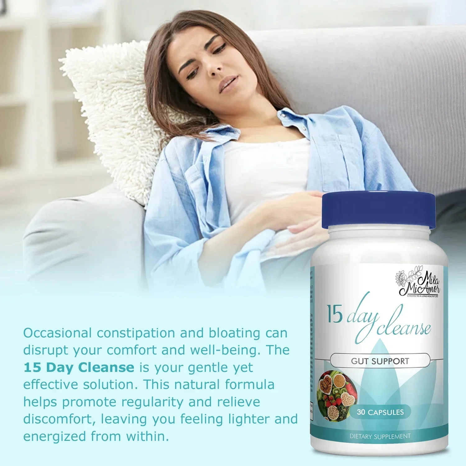 Capsule Slimming Cleanse 15 Day Cleanse Colon Digestive Health Constipation and Bloating Relief Weight Management