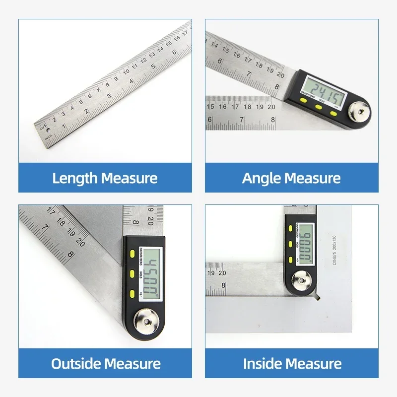 Digital Protractor Goniometer Electronic Carpenter Tools Angle Finder Multi Angle Measuring Ruler Digital Meter