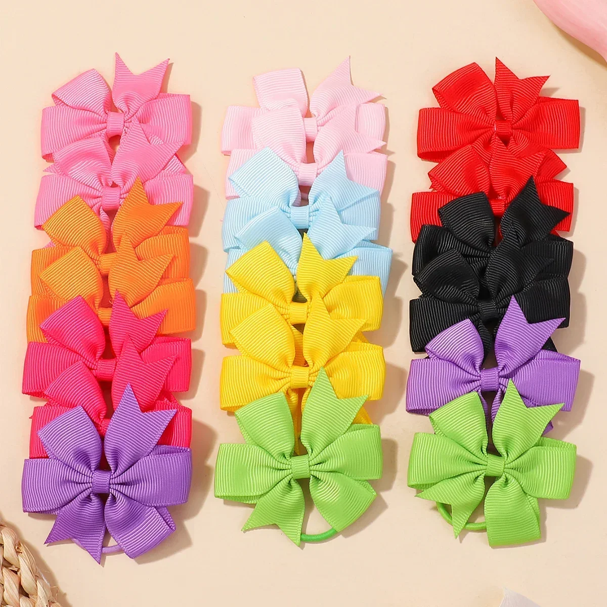 20PCS/Set New Bowknots Elastic Hair Bands for Girls Hair Rope Hair Tie Ponytail Holder Kids Baby Hair Accessories New Year Gift 10pcs lot 20colors elastic mini bowknots hair bands for baby girls hair rope hair tie ponytail holder kids baby hair accessories