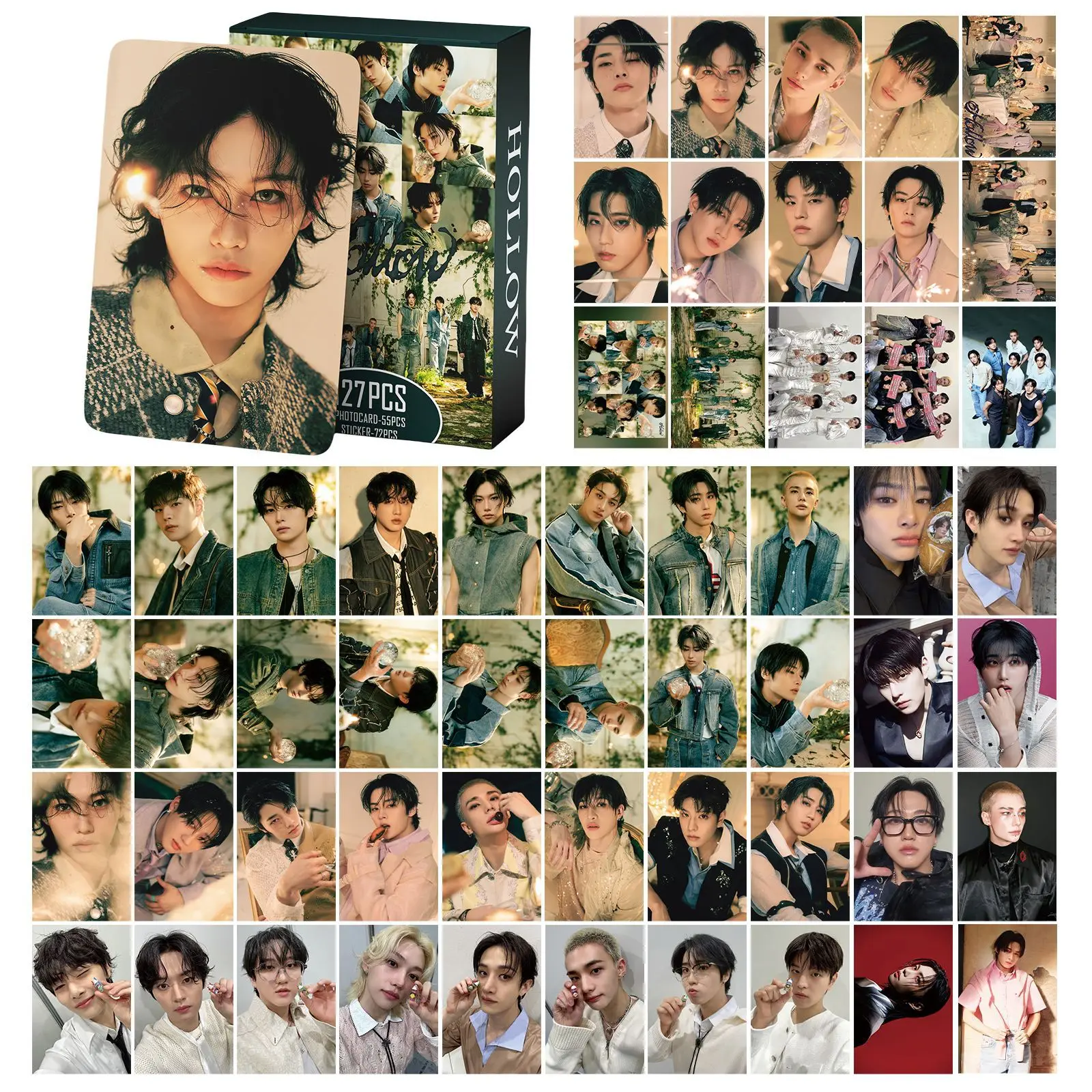 Stray Kids Photocards Set - 55 Lomo Karten + 40 Aufkleber - Kpop Fanartikel