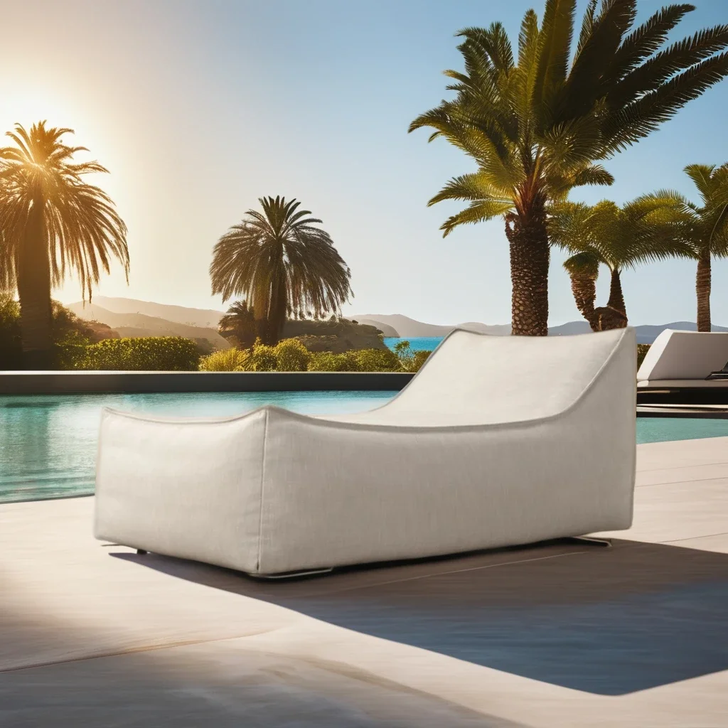 Outdoor Patio Garden Set Modern Italian Design Iconic Bean Bag Ibizan Chaise Aluminum Outdoor Sofa Set